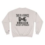 Male Service Dog Awareness Champion Sweatshirt Pullover - Image 3