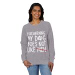 Sweater: My Dog Does Not Like Men Unisex French Terry Raglan Crewneck - Image 23