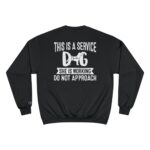 Female Service Dog Awareness Sweatshirt, Champion Pullover - Image 3