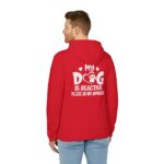 My Dog Is Reactive” Fleece Hoodie – Dog Lover Gift - Image 24
