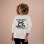 Female Service Dog Awareness Sweatshirt, Champion Pullover - Image 5