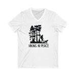 Hiking in Peace V-Neck Tee-Bella and Canvas