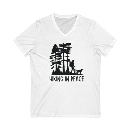 Hiking in Peace V-Neck Tee-Bella and Canvas