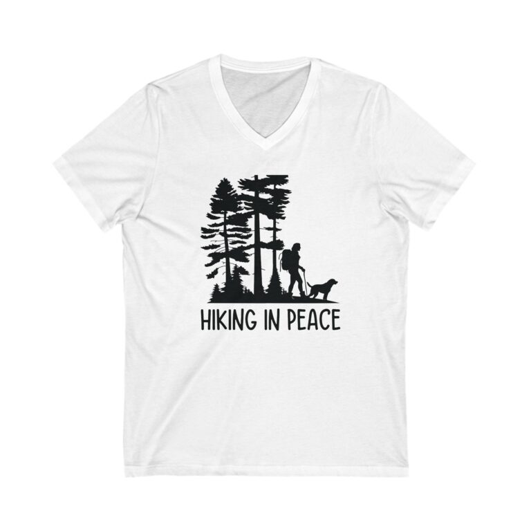 Hiking in Peace V-Neck Tee-Bella and Canvas